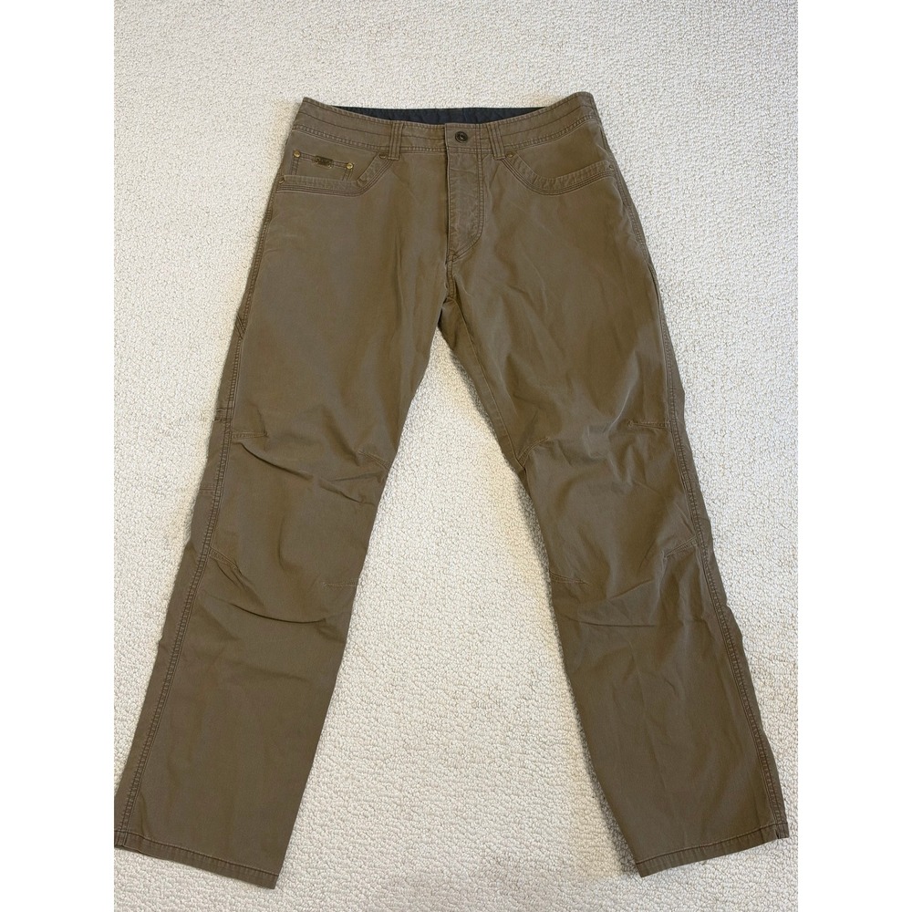 Kuhl Revolvr Pants 34x32 Brown Stretch Hiking Outdoor Trousers Vtg Patina dye